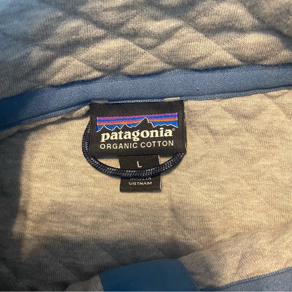 Patagonia Organic Cotton Quilted T-Snap Pullover Size Large Drifter Grey - Picture 4 of 10